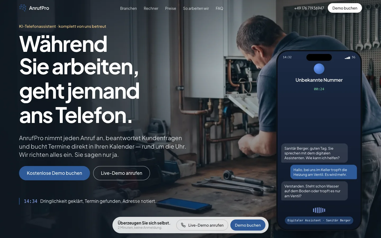 AnrufPro — Marketing-Website